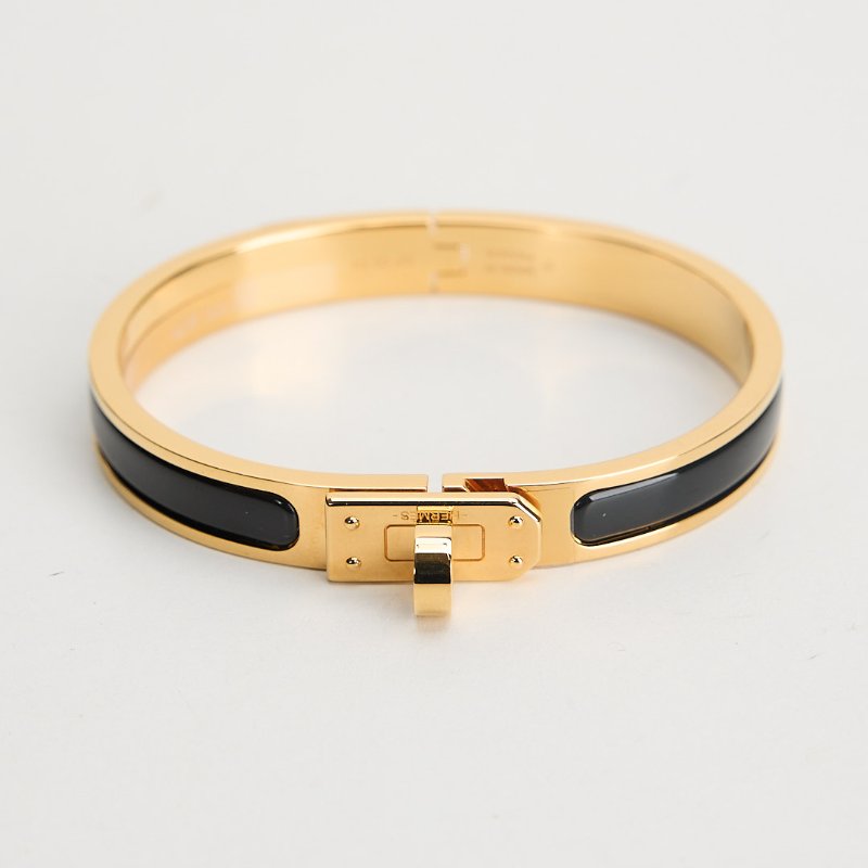 Hermès Mini Clic Kelly pm黑金琺瑯手鐲-2