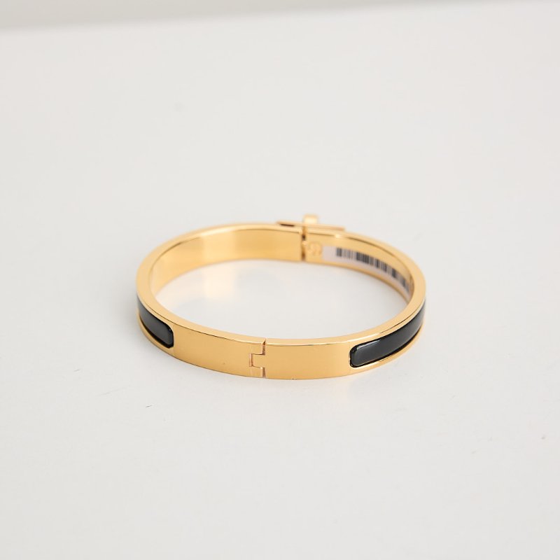 Hermès Mini Clic Kelly pm黑金琺瑯手鐲-3