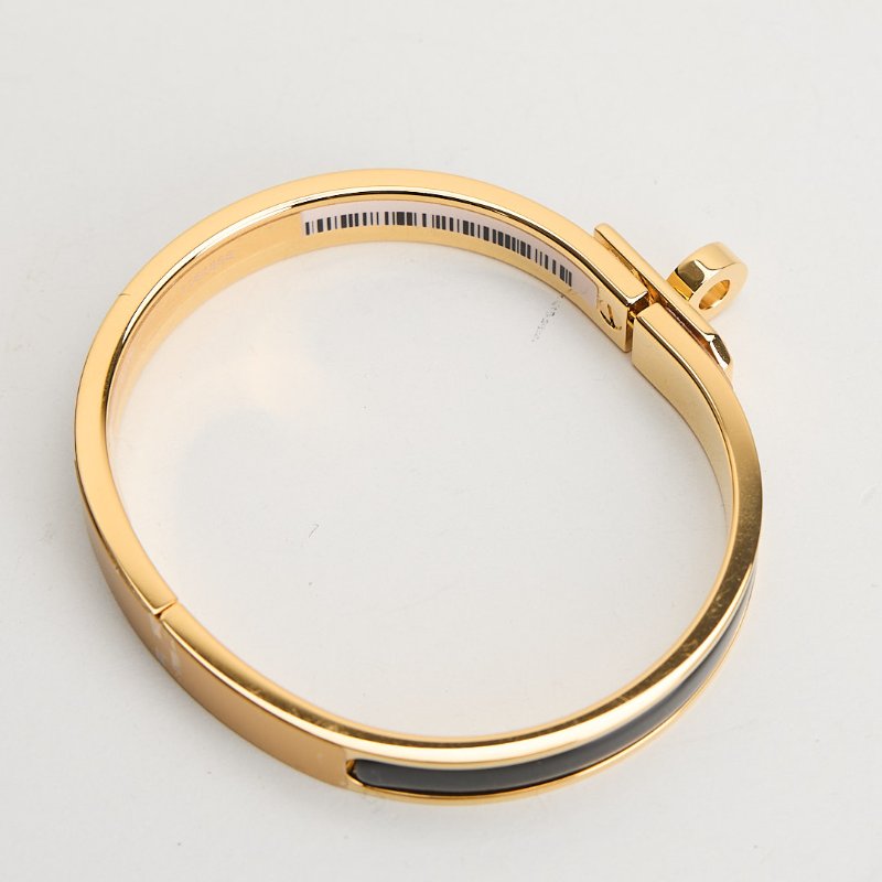 Hermès Mini Clic Kelly pm黑金琺瑯手鐲-6