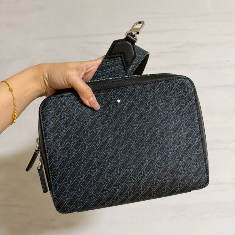 Montblanc 萬寶龍 M_Gram 4810 經典 六芒星 LOGO 拉鍊 斜背包 肩背包 側背包-7