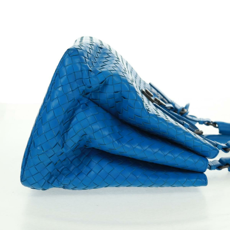 【日本直送】BOTTEGA VENETA INTRECCIATO 羅馬系列手提包，藍色皮革，貨號 171265，正品編號 161672V-3
