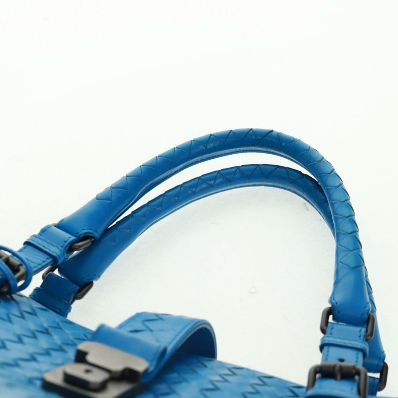 【日本直送】BOTTEGA VENETA INTRECCIATO 羅馬系列手提包，藍色皮革，貨號 171265，正品編號 161672V-7