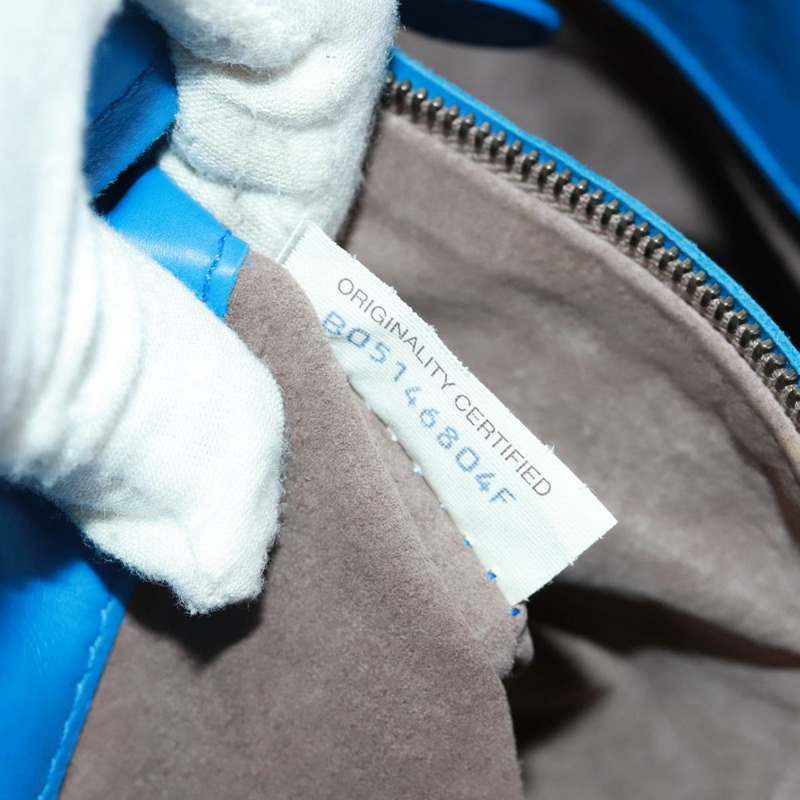 【日本直送】BOTTEGA VENETA INTRECCIATO 羅馬系列手提包，藍色皮革，貨號 171265，正品編號 161672V-10