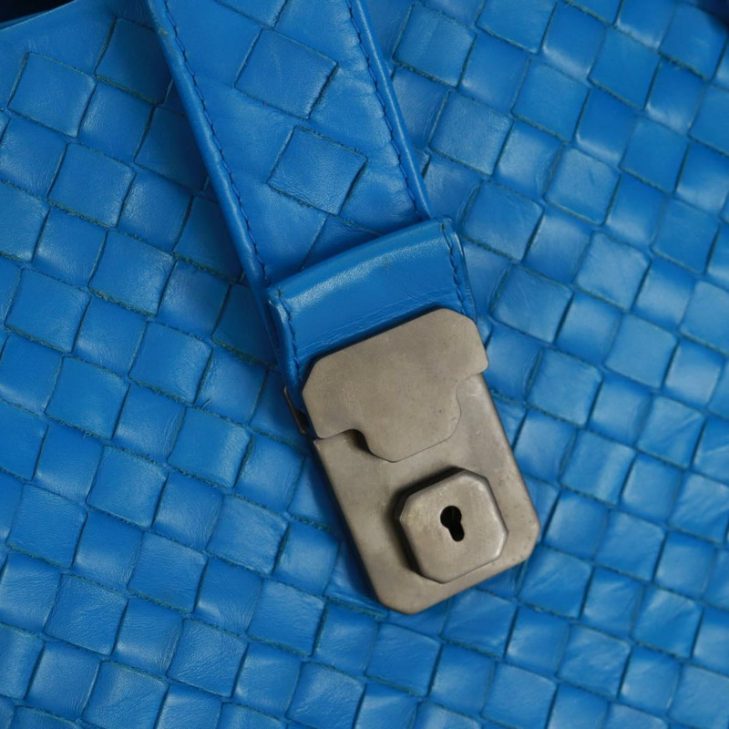 【日本直送】BOTTEGA VENETA INTRECCIATO 羅馬系列手提包，藍色皮革，貨號 171265，正品編號 161672V-16