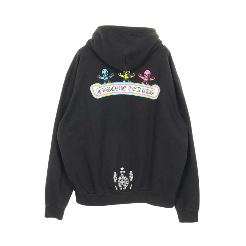 CHROME HEARTS FOTI 連帽衫,純棉材質,黑色多色,L 碼,二手男款-1