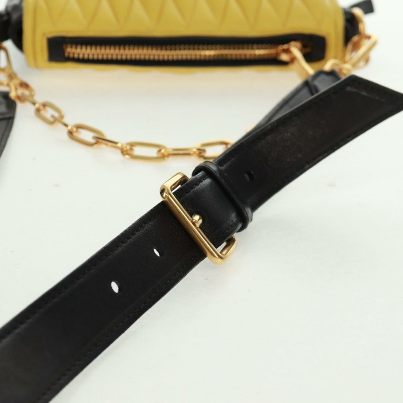 【日本直送】Miu Miu 鏈條手提包 皮革 2way Multicolor Gold Auth 162861V-6