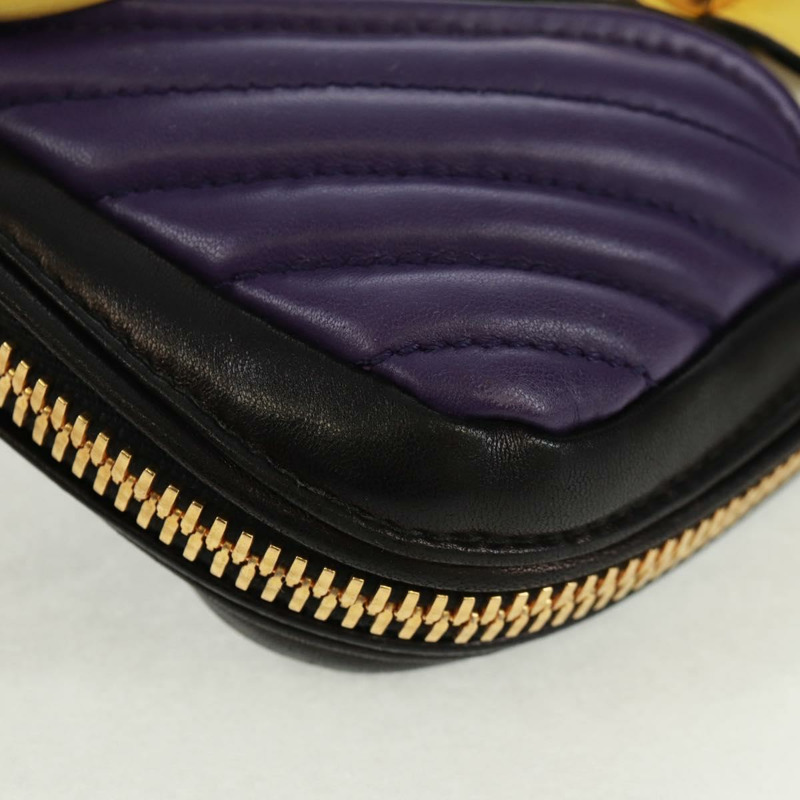 【日本直送】Miu Miu 鏈條手提包 皮革 2way Multicolor Gold Auth 162861V-15