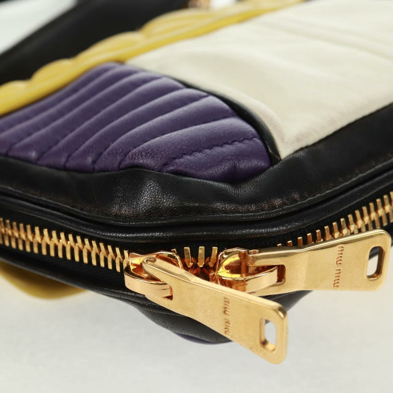 【日本直送】Miu Miu 鏈條手提包 皮革 2way Multicolor Gold Auth 162861V-17