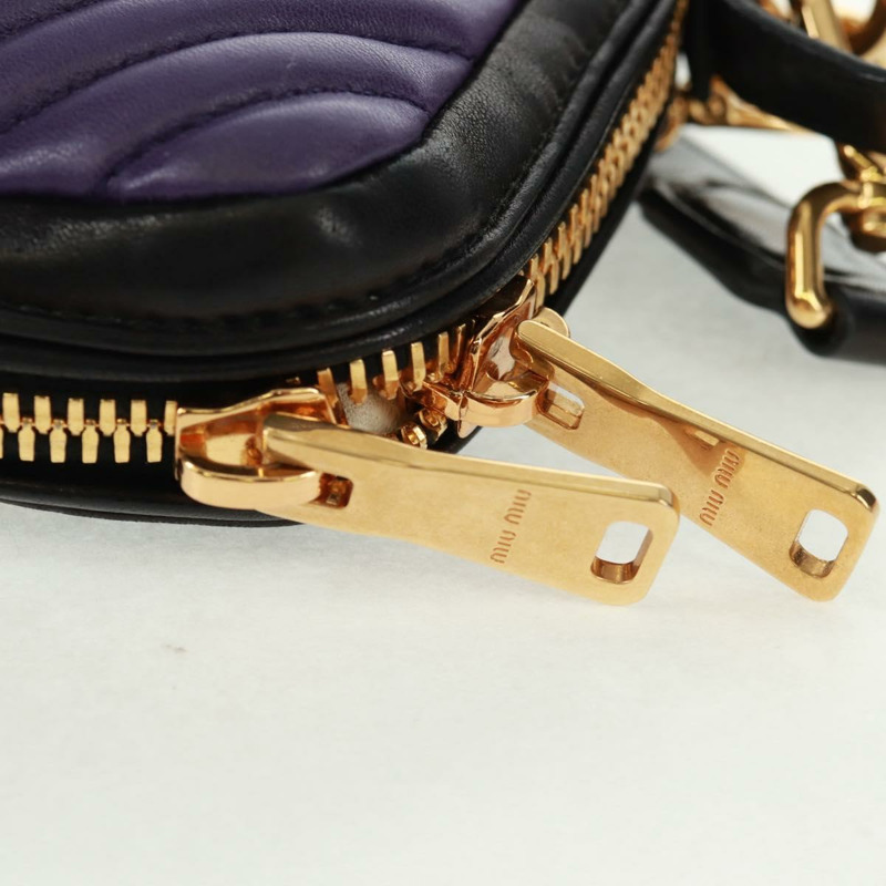 【日本直送】Miu Miu 鏈條手提包 皮革 2way Multicolor Gold Auth 162861V-26