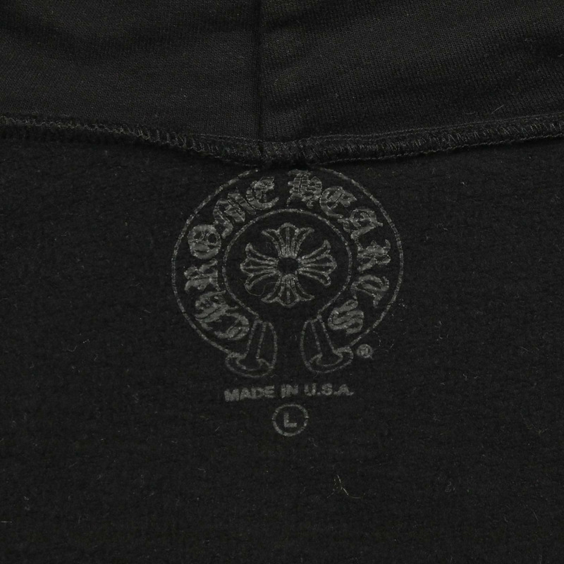 CHROME HEARTS FOTI 連帽衫，純棉材質，黑色/紅色，#L，二手男款-2
