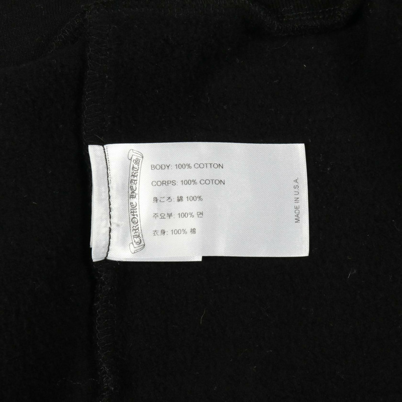 CHROME HEARTS FOTI 連帽衫，純棉材質，黑色/紅色，#L，二手男款-3