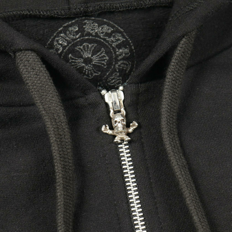 CHROME HEARTS FOTI 連帽衫，純棉材質，黑色/紅色，#L，二手男款-8