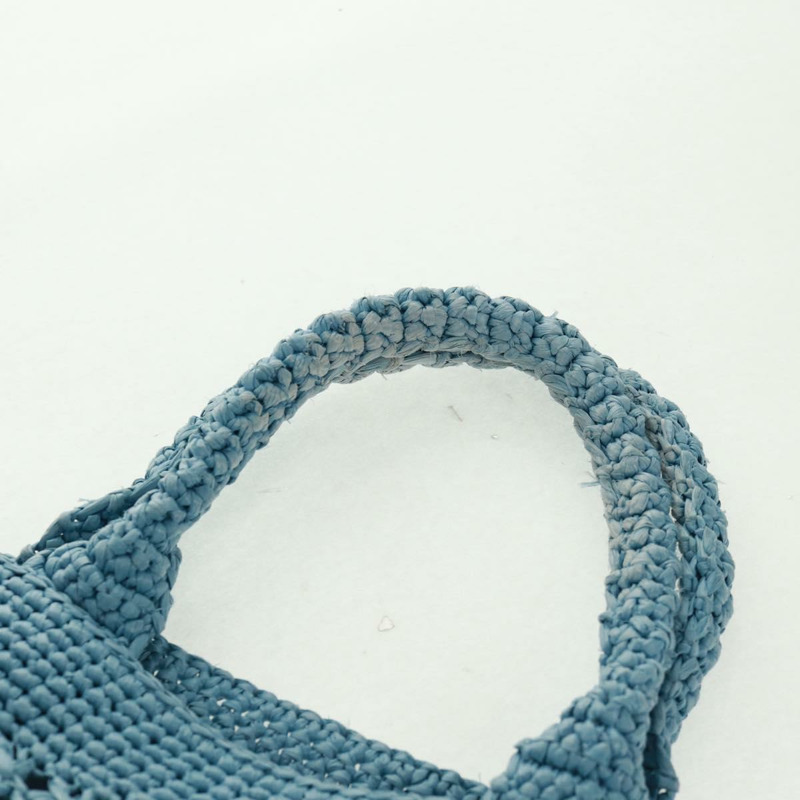 【日本直送】Miu Miu 拉菲草編織手提包 淺藍色 金色 正品 163039V-7