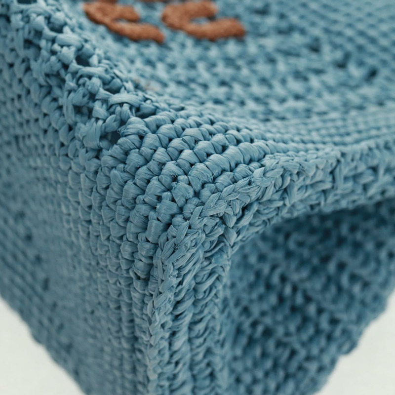 【日本直送】Miu Miu 拉菲草編織手提包 淺藍色 金色 正品 163039V-13