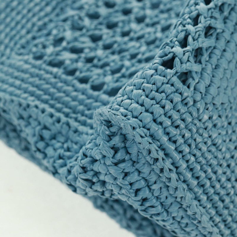 【日本直送】Miu Miu 拉菲草編織手提包 淺藍色 金色 正品 163039V-14