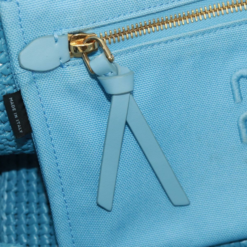 【日本直送】Miu Miu 拉菲草編織手提包 淺藍色 金色 正品 163039V-20