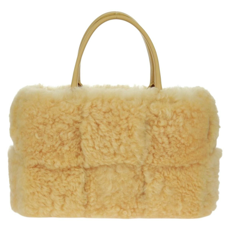 【日本直送】BOTTEGA VENETA INTRECCIATO 小號 Alcoat 手提包 羊毛黃 652867 正品 164090SAM-1
