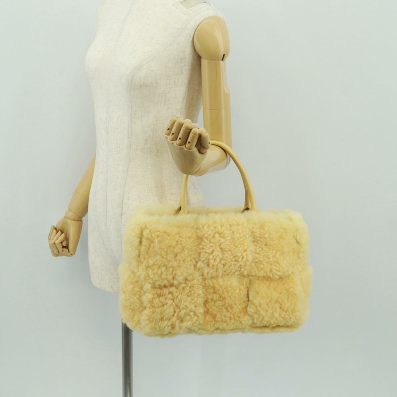 【日本直送】BOTTEGA VENETA INTRECCIATO 小號 Alcoat 手提包 羊毛黃 652867 正品 164090SAM-22