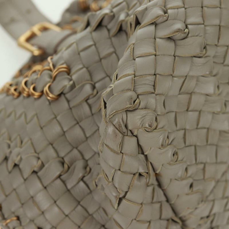 【日本直送】BOTTEGA VENETA INTRECCIATO 手袋皮革灰金色正品 am10529V-8