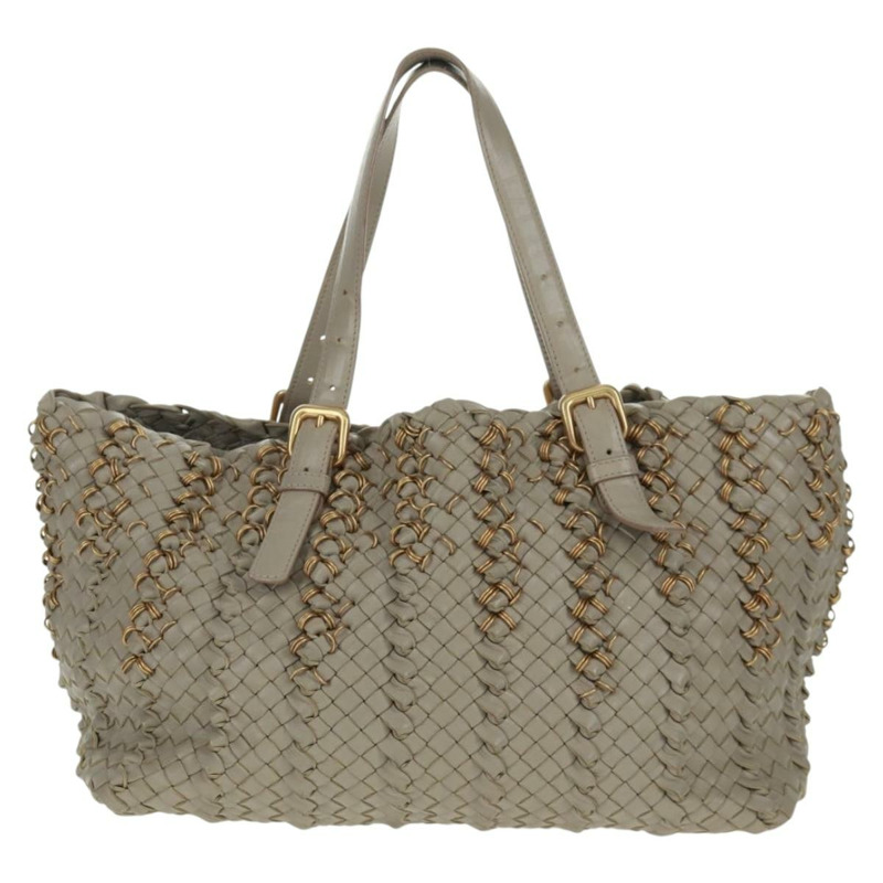 【日本直送】BOTTEGA VENETA INTRECCIATO 手袋皮革灰金色正品 am10529V-12