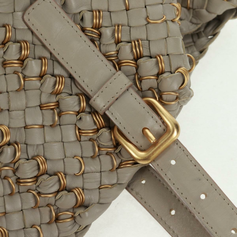 【日本直送】BOTTEGA VENETA INTRECCIATO 手袋皮革灰金色正品 am10529V-16