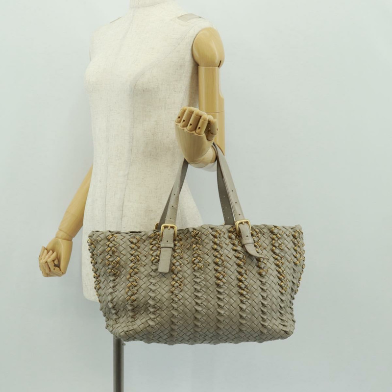 【日本直送】BOTTEGA VENETA INTRECCIATO 手袋皮革灰金色正品 am10529V-19