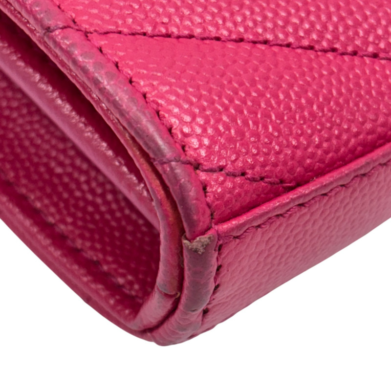 粉紅色 牛皮 Classic Cassandre Chain Wallet 肩背包【SAINT LAURENT 聖羅蘭】 377828-11