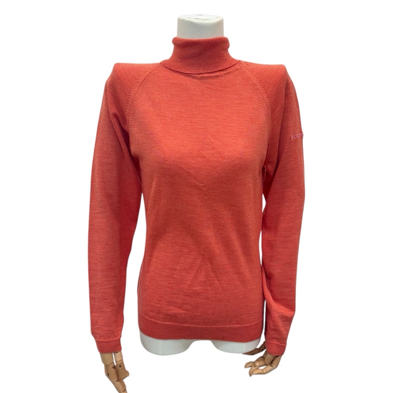 Burberry 珊瑚橙高領針織衫 中古 vintage 秋冬-1