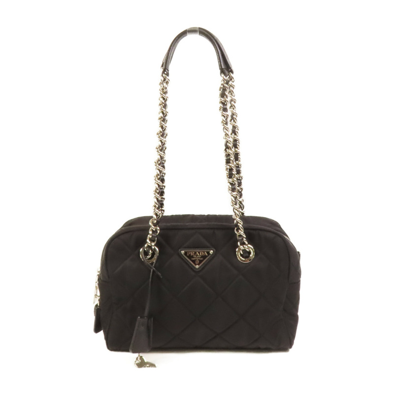 PRADA 尼龍Sholder Bag銀扣肩背袋-0