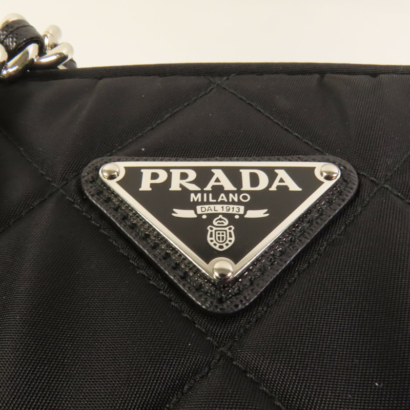 PRADA 尼龍Sholder Bag銀扣肩背袋-6
