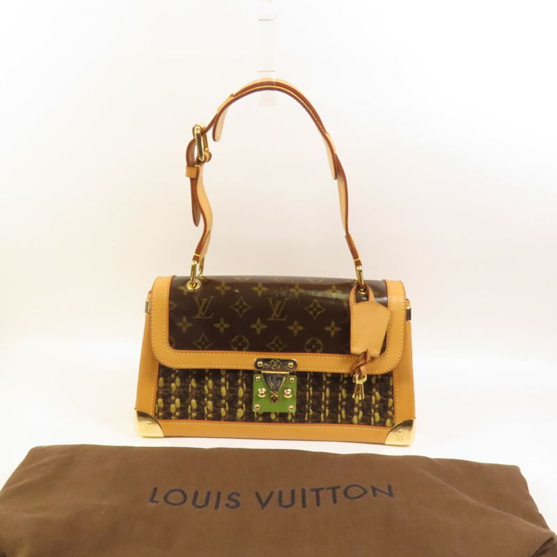 LOUIS VUITTON Tweed Tweedy金扣肩背袋-9