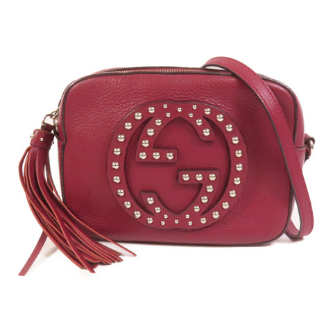 GUCCI 牛皮皮革Disco Soho Studded銀扣肩背袋