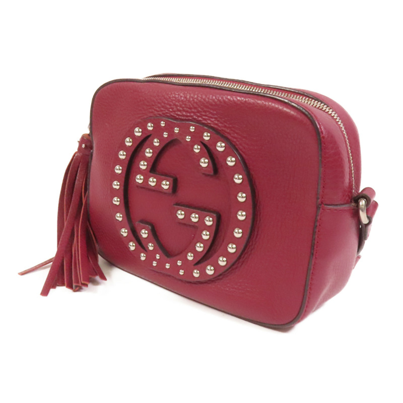 GUCCI 牛皮皮革Disco Soho Studded銀扣肩背袋-2