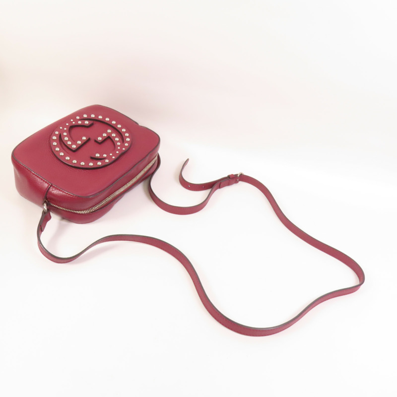 GUCCI 牛皮皮革Disco Soho Studded銀扣肩背袋-4