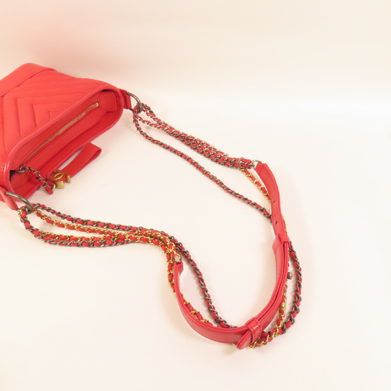 CHANEL 牛皮皮革Gabriele Small金扣手挽肩背兩用袋-5