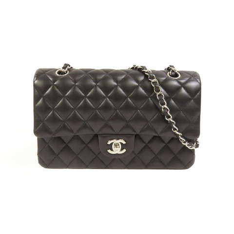 CHANEL 羊皮皮革Classic 25銀扣鏈帶肩背袋