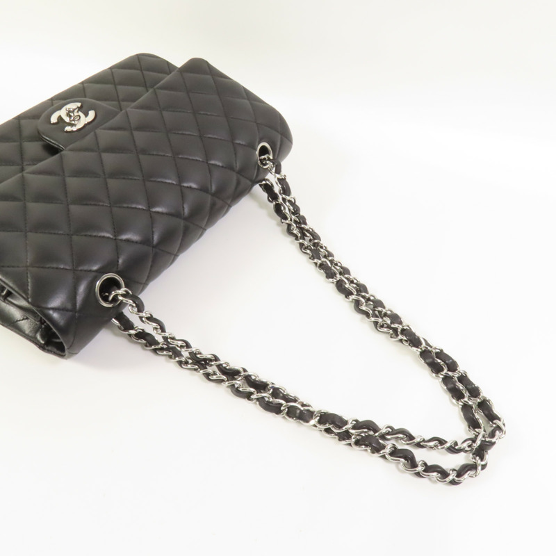CHANEL 羊皮皮革Classic 25銀扣鏈帶肩背袋-4