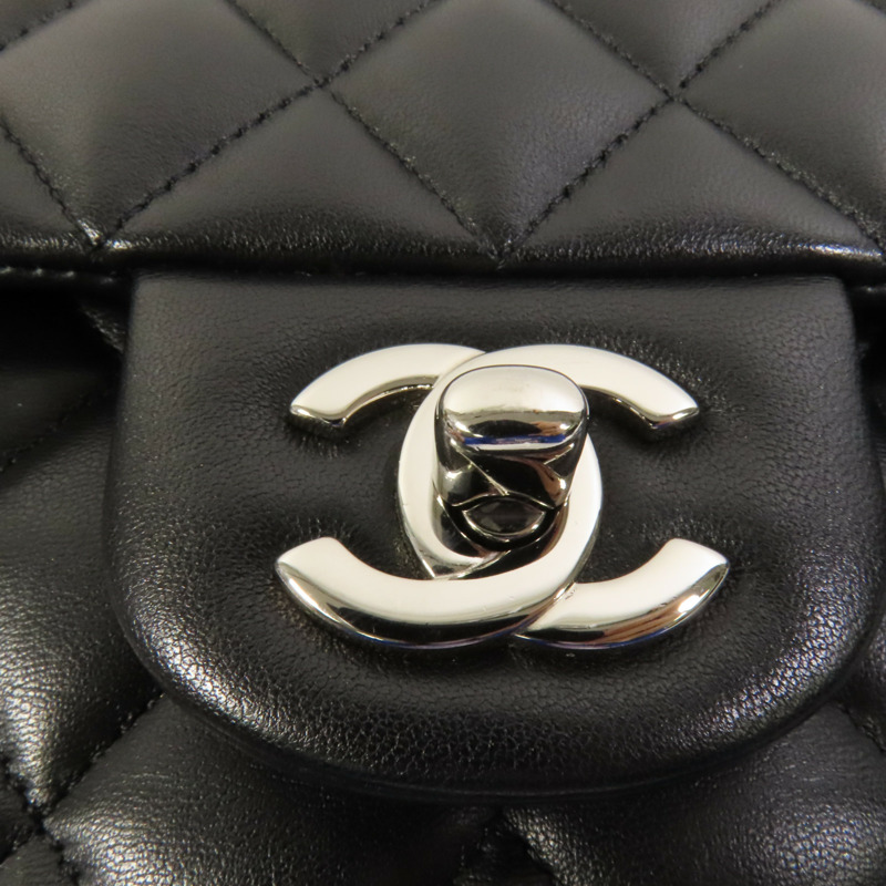 CHANEL 羊皮皮革Classic 25銀扣鏈帶肩背袋-5