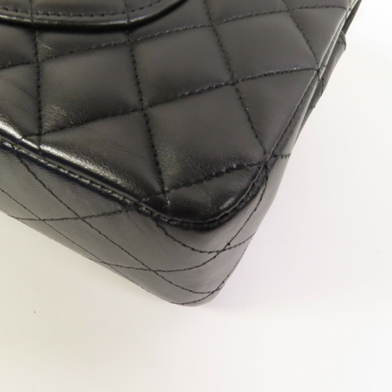 CHANEL 羊皮皮革Classic 25銀扣鏈帶肩背袋-12