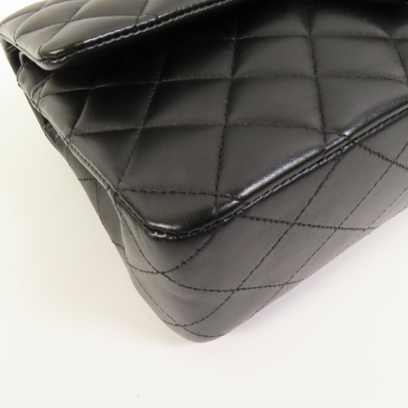 CHANEL 羊皮皮革Classic 25銀扣鏈帶肩背袋-13