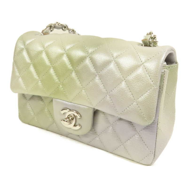 CHANEL 牛皮皮革Classic 20銀扣鏈帶肩背袋-2