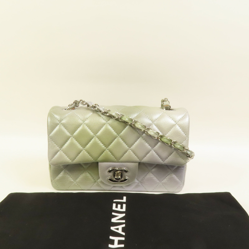 CHANEL 牛皮皮革Classic 20銀扣鏈帶肩背袋-9