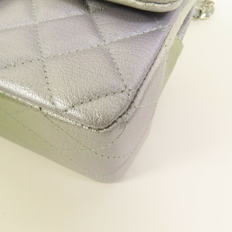 CHANEL 牛皮皮革Classic 20銀扣鏈帶肩背袋-11