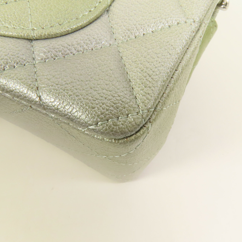 CHANEL 牛皮皮革Classic 20銀扣鏈帶肩背袋-13