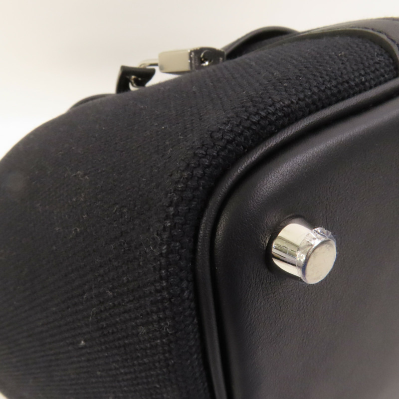 HERMES 帆布Picotin Cago PM銀扣手挽袋Noir-11
