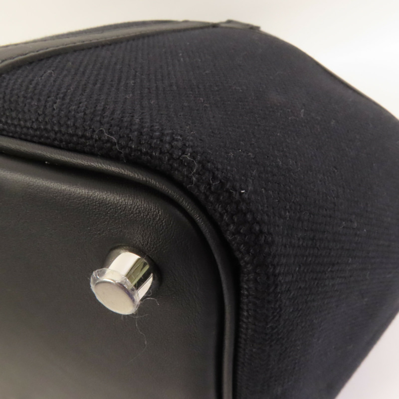 HERMES 帆布Picotin Cago PM銀扣手挽袋Noir-13