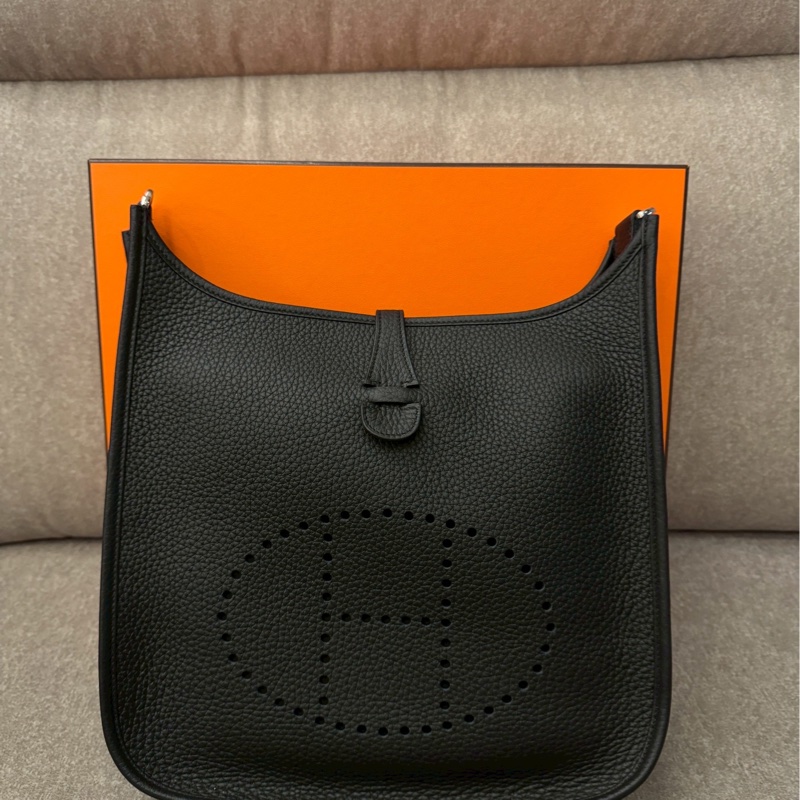 愛馬仕Evelyne29黑銀-0