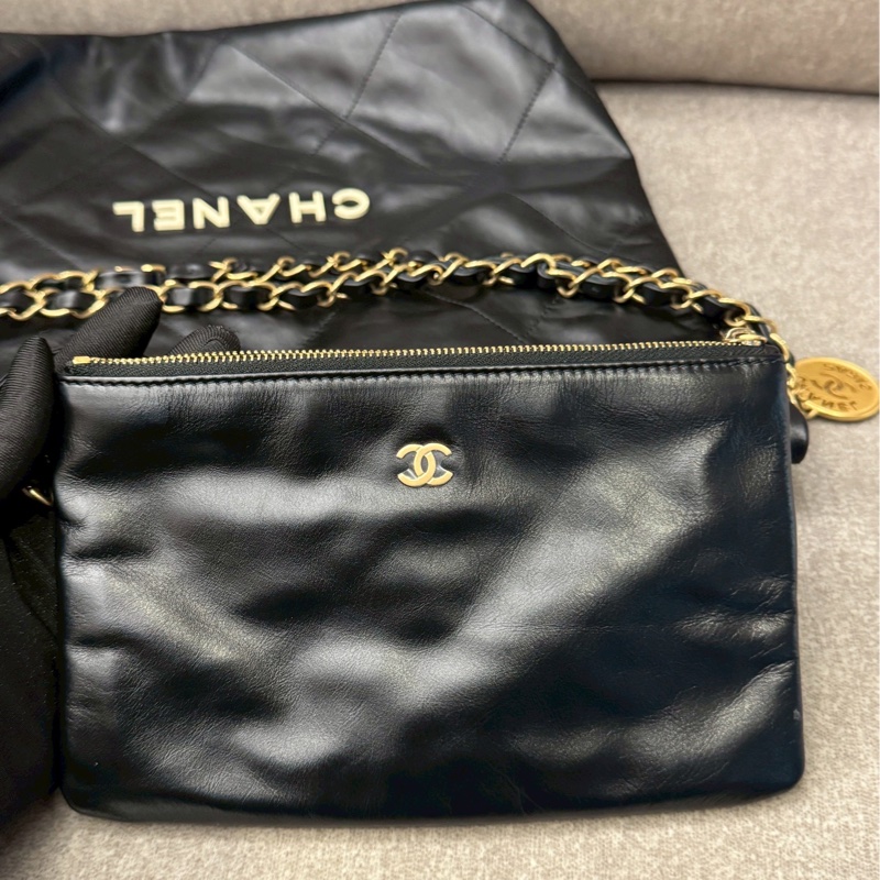 香奈兒22bag垃圾袋小號黑白-6
