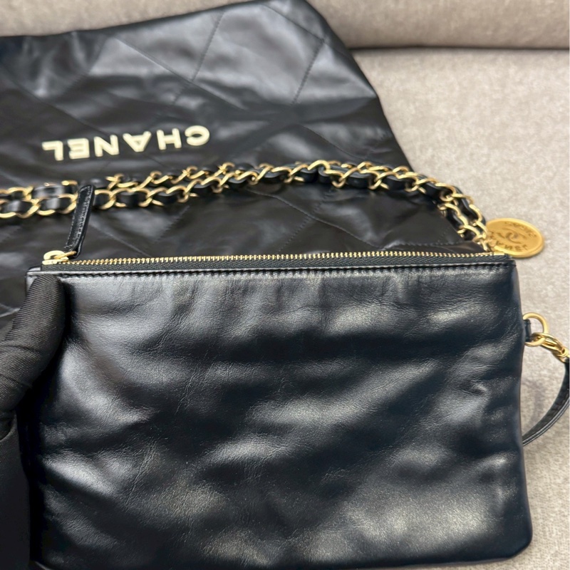 香奈兒22bag垃圾袋小號黑白-7