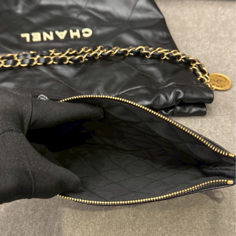 香奈兒22bag垃圾袋小號黑白-8